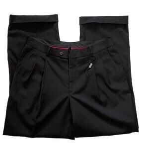NWOT Black Pleated Dress Pants with Cuffs, size W34